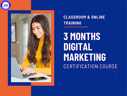Classroom and online training 3 months digital marketing certification course